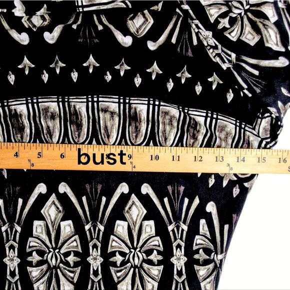 Tory Burch 100% Silk Rossella Black and White Baroque Print Dress size small - Picture 11 of 16